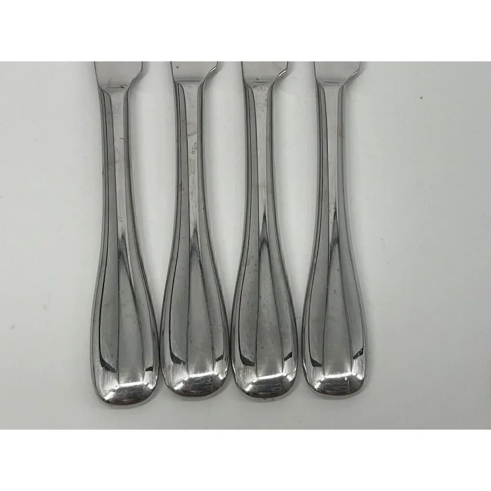 Oneida Stainless Dinner Knife 9 1/2” VOSS Glossy Concave Handle Set Of 4